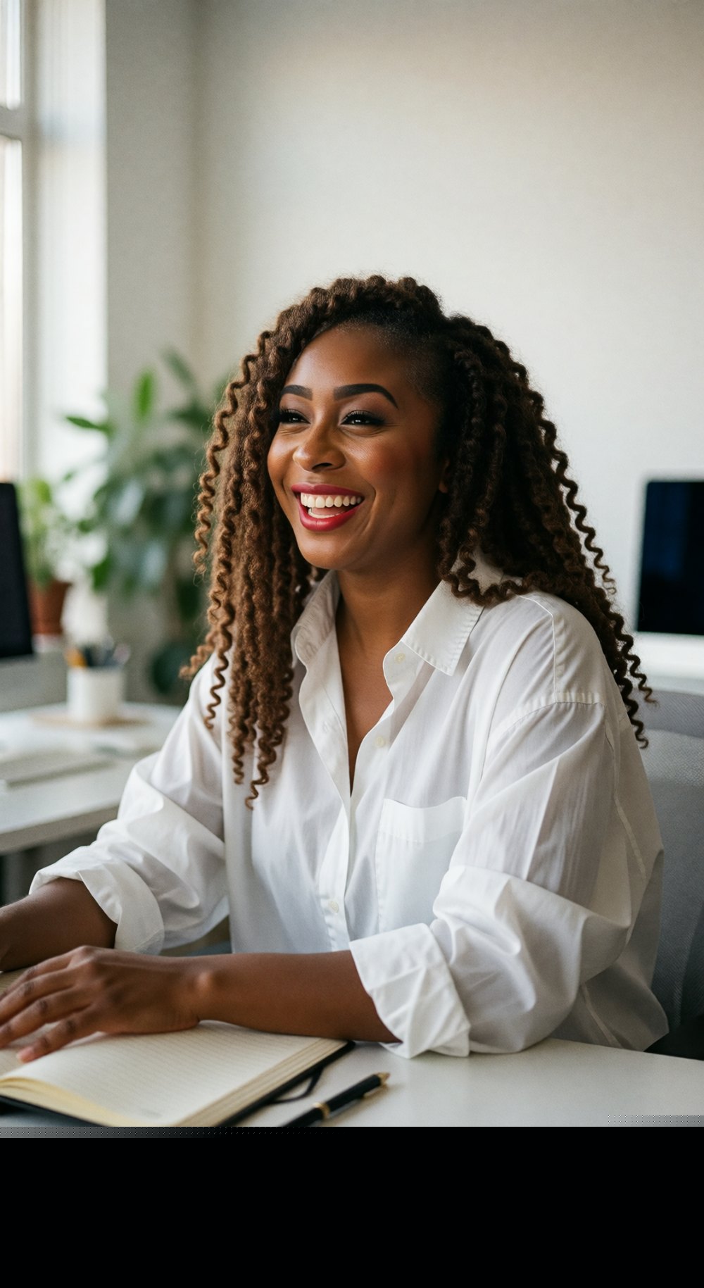 Rema Morgan-Aluko at her desk